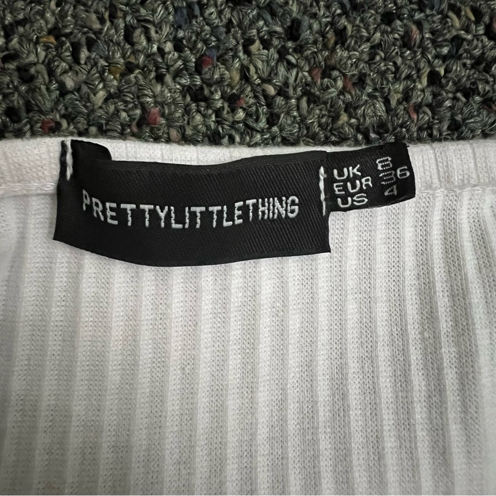 PREETYLITTLETHING White Underline Boning Style Corset Tank Top Casual Shirt Sz 4 - Picture 15 of 15